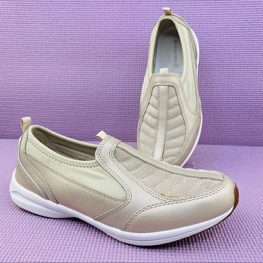 Easy Spirit Espiers Mesh Upper‎ Slip On Sneakers Metallic Beige Gold 7.5